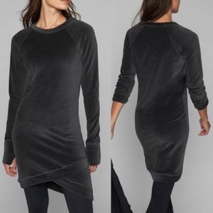 Make Offer Athleta Criss Cross Grey Velour Dress
